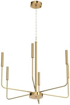 ALISADABOY 6-Light Farmhouse Gold Chandelier
