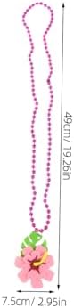 MAGICLULU 5Pcs Hawaiian Beaded Necklaces for Beach Party