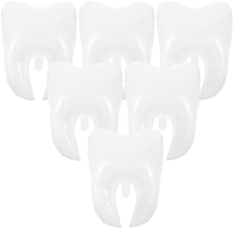 6Pcs White Tooth Shaped Foil Balloons Dental Party Decor