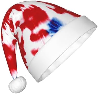 Augenstern Christmas Hat Blue Red Tie Dye Pattern Santa Hat Unisex