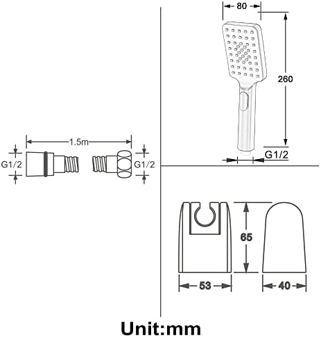 UWEREBFM Universal Shower Head with 3 Spray Modes