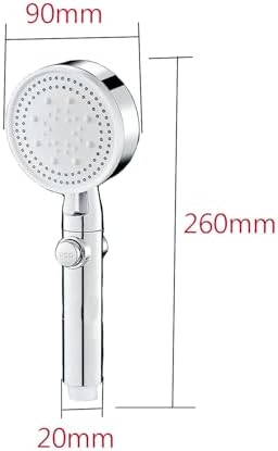 6 Function Silver Shower Head with Handheld and High Pressure