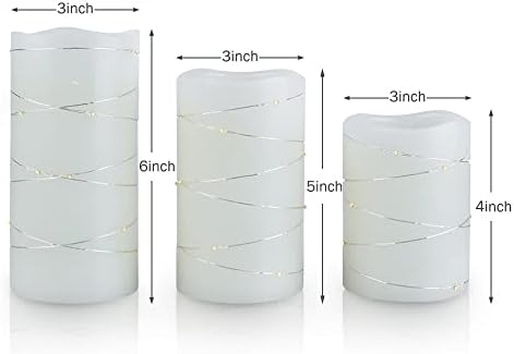 H-BLOSSOM Flameless Candles with LED Lights Set of 3