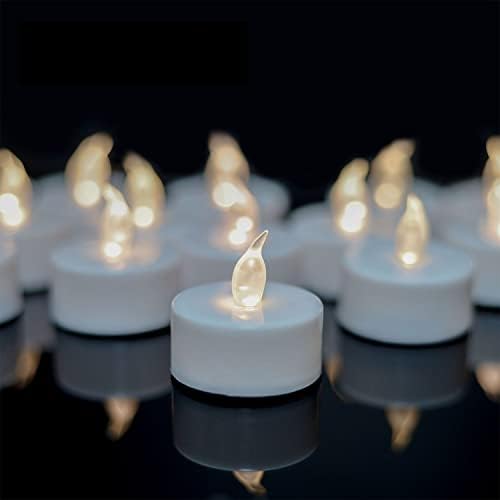 Yiwer Flameless Tea Light Candles 50 Pack Warm White LED Flickering