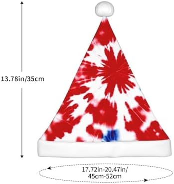 Augenstern Christmas Hat Blue Red Tie Dye Pattern Santa Hat Unisex