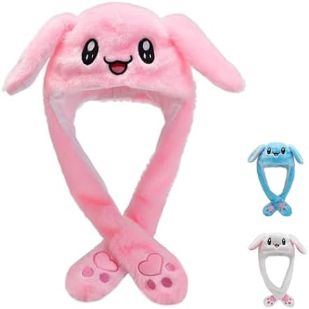 Bunny Hat with Bouncing Ears for Kids and Adults