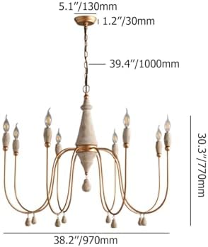 French Country Chandelier with 8 Gold Lights