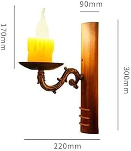 Antique Farmhouse Wall Light Sconce with Resin Candle Shade