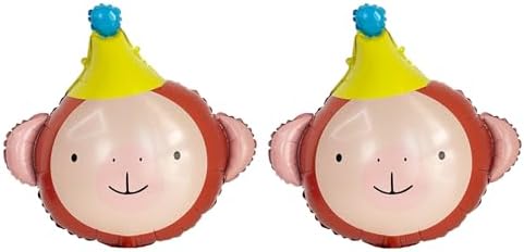 Animal Head Foil Balloon Kit with Lion Bear Monkey Cat