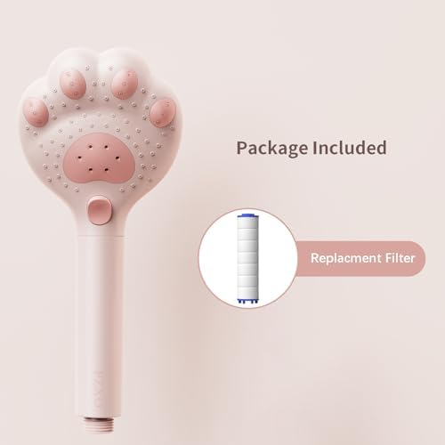 Cute Cat Paw Shower Head - 3 Spray Modes 25 GPM Pink 1