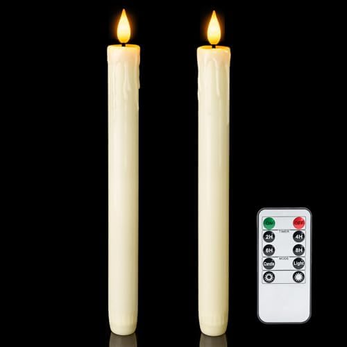 Homemory Flameless Taper Candles with Remote and Timer