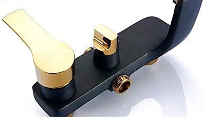 Black Gold Handheld Rain Shower Head with Durable Hanger