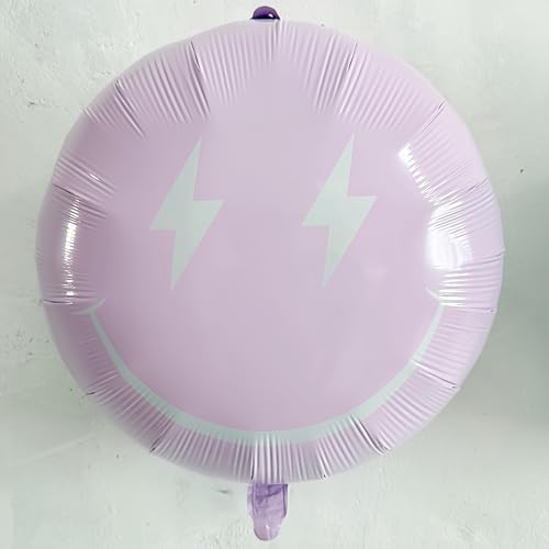 4PCS 23 Inch Purple Lightning Smile Balloons