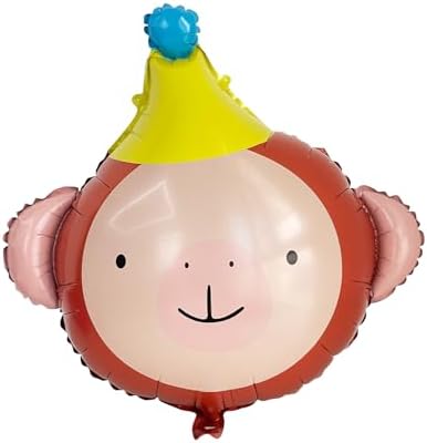 Animal Head Foil Balloon Kit with Lion Bear Monkey Cat