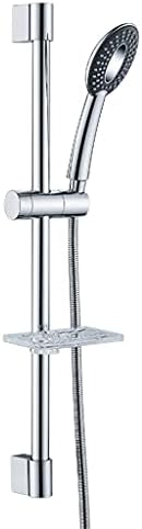 Chrome Handheld Shower Head with Riser Rail and Soap Dishes