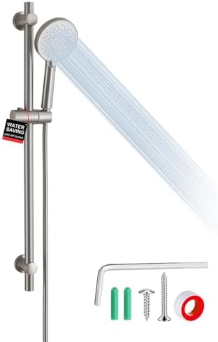 Handheld Shower Head with Slide Bar and 59-Inch Hose