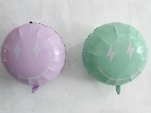 4PCS 23 Inch Purple Lightning Smile Balloons