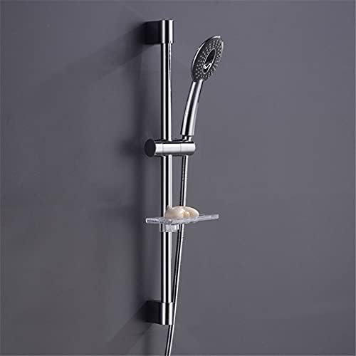 Chrome Handheld Shower Head with Riser Rail and Soap Dishes
