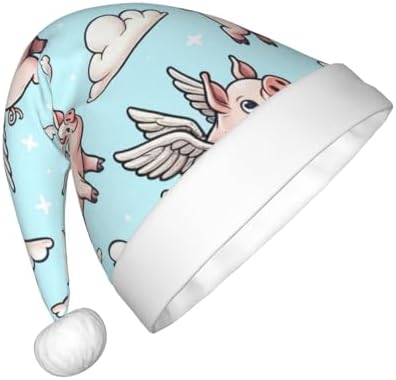 Augenstern Christmas Hat Flying Pigs Blue Sky Santa Hat Unisex
