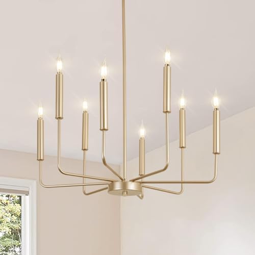 Qamra 8-Light Gold Chandelier for Dining Room