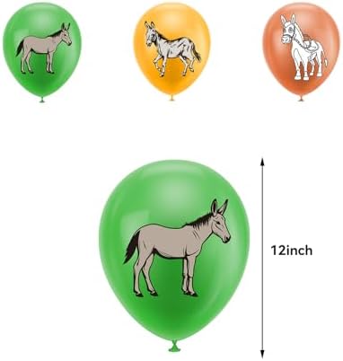 Donkey Party Decorations with Balloons and Toppers