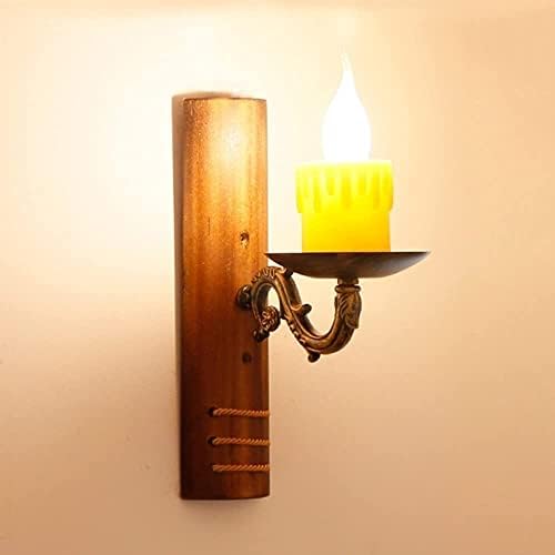 Antique Farmhouse Wall Light Sconce with Resin Candle Shade