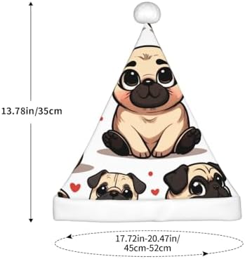Augenstern Christmas Hat Pug Hearts Santa Hat for Kids
