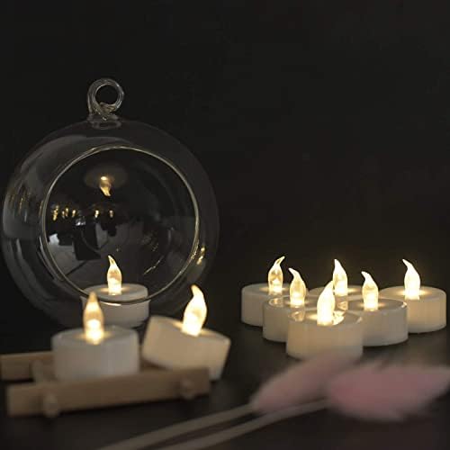 Yiwer Flameless Tea Light Candles 50 Pack Warm White LED Flickering