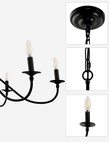 L LOHAS LED 6-Light Black Farmhouse Chandelier