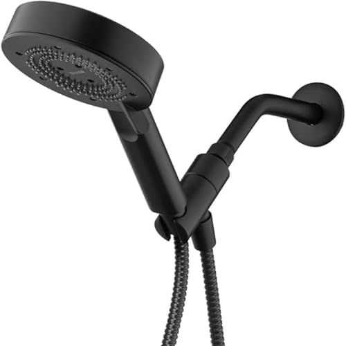 Brondell Yuba Handheld Shower Head with 5 Settings and Matte Black Finish