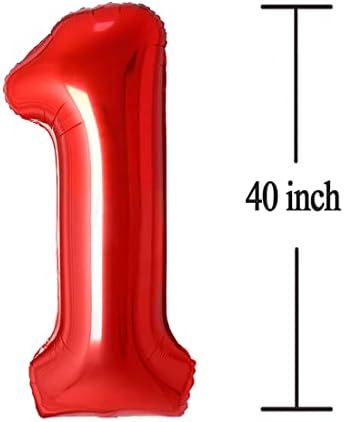 Jonhamwelbor 16 Number Red Foil Balloons Decorations
