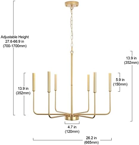 ALISADABOY 6-Light Farmhouse Gold Chandelier