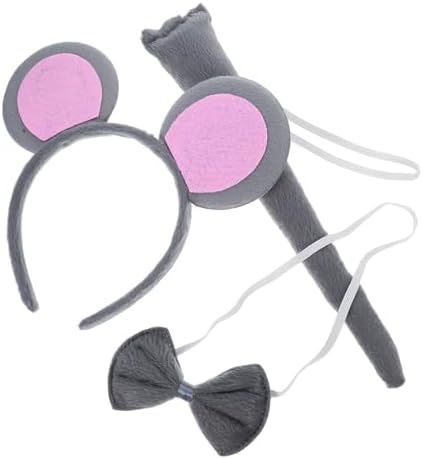 Unomor Mouse Ears Headband Set with Bowtie and Tail