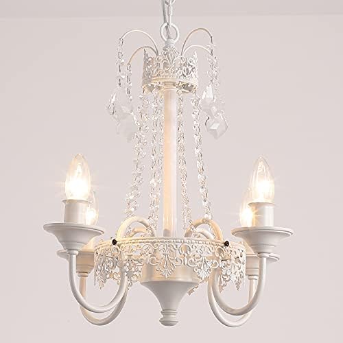 K9 Crystal Mini French Chandelier 4 Light Candle White