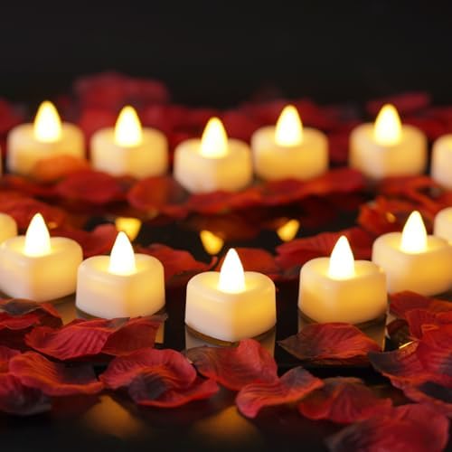 Homemory Romantic Rose Petals and LED Candles Set