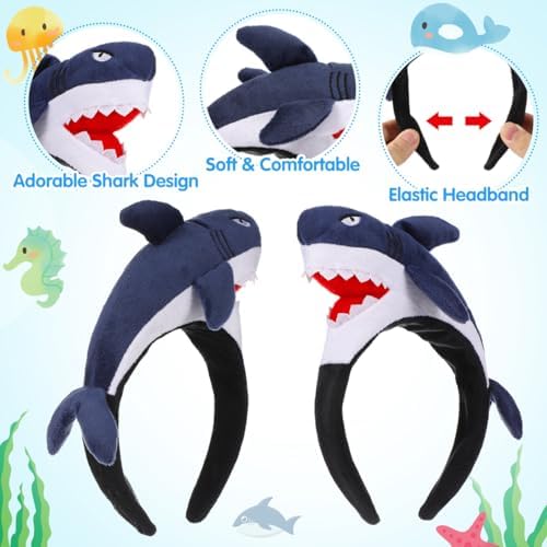 Plush Shark Headband for Men Women Party Costume