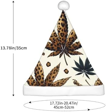 Augenstern Christmas Hat With Marijuana Leaf Leopard Print Unisex Santa Hat