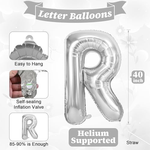 40 Inch Silver BRIDE Letter Balloons Set