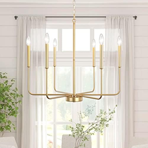 ALISADABOY 6-Light Farmhouse Gold Chandelier