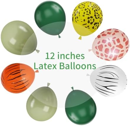 12 Inch Jungle Safari Balloons Set for Party Decorations