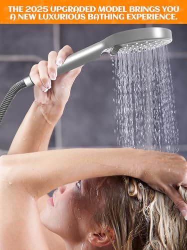 Handheld Shower Head with Slide Bar and 59-Inch Hose
