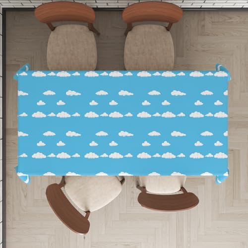 3PCS Blue Sky and White Clouds Tablecloth Birthday Decorations