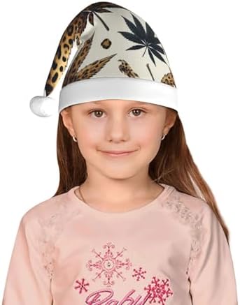 Augenstern Christmas Hat With Marijuana Leaf Leopard Print Unisex Santa Hat