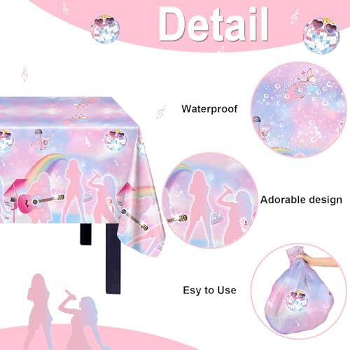 Avezano 3 Pcs Music Birthday Tablecloths