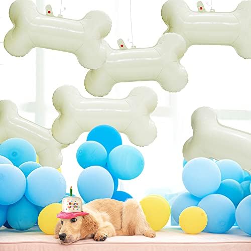 6 Pack Cartoon Dog Bone Balloons Lets Pawty Party Decoration