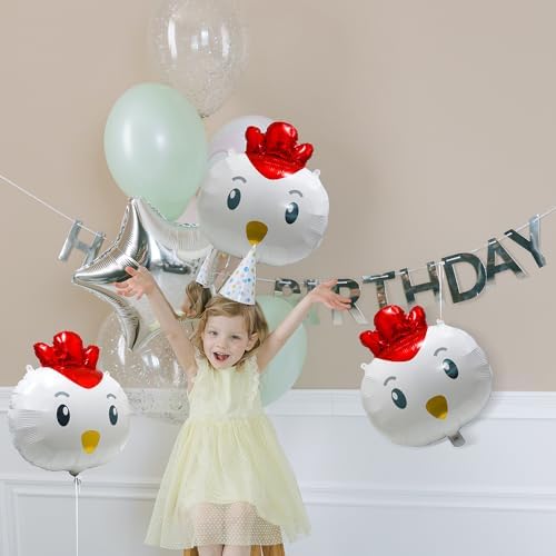 6 Pack Chicken Balloon Decorations for Easter Parties