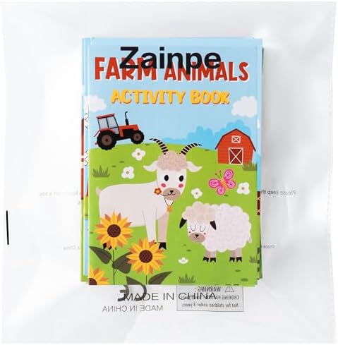 Zainpe 24Pcs Farm Animals Coloring Game Booklets