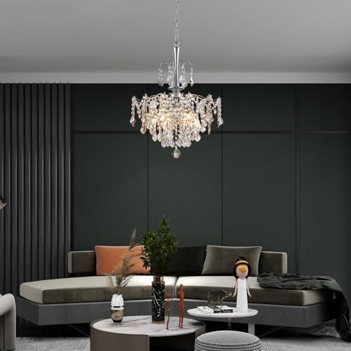 Modern Crystal Chandelier with Chrome Finish