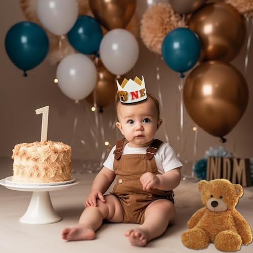 Little Bear Themed First Birthday Crown for Kids