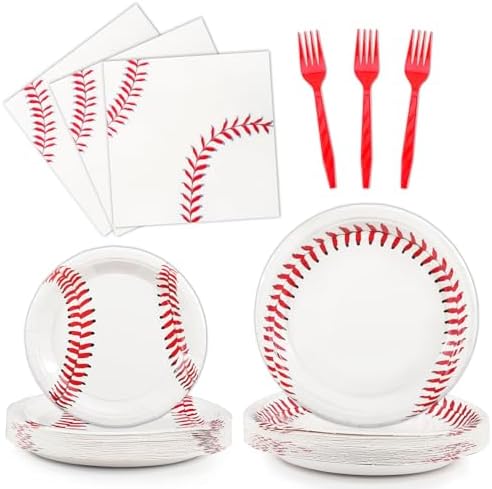 96 Pcs Baseball Themed Tableware Set for 24 Guests